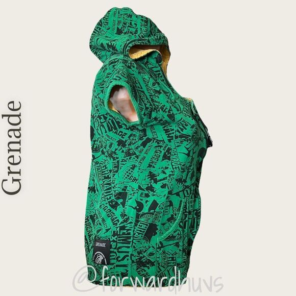 Grenade Short Sleeve Reversible Hoodie￼ Size Small - Picture 3 of 12